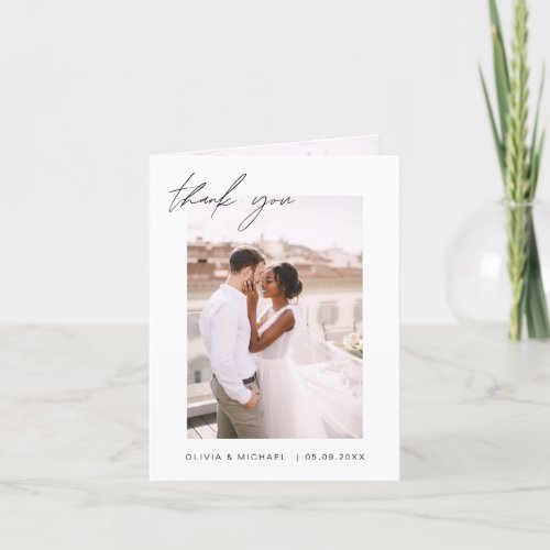 Wedding Thank You Photo Minimalist Elegant