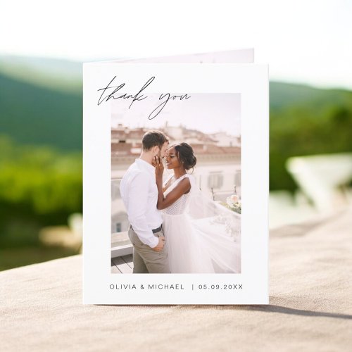 Wedding Thank You Photo Minimalist Elegant