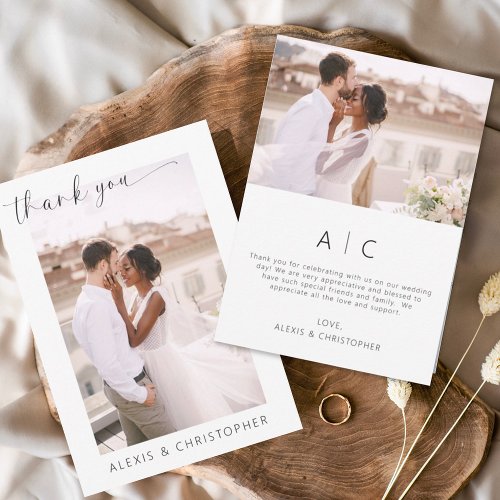 Wedding Thank You Photo Minimalist  Invitation