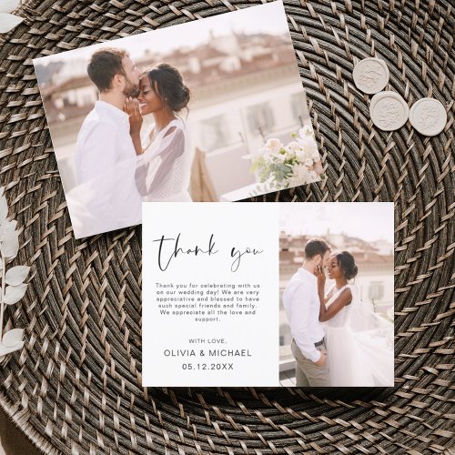 Wedding Thank You Photo Minimalist Modern