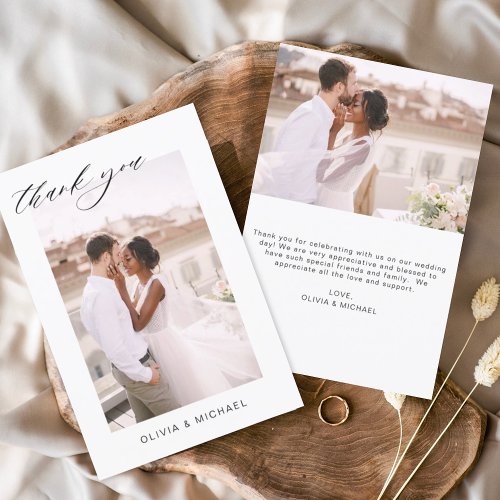 Wedding Thank You Photo Minimalist Romantic