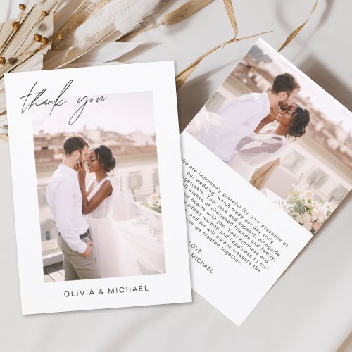 Wedding Thank You Photo Minimalist Romantic