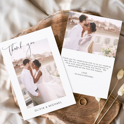 Wedding Thank You Photo Minimalist Romantic