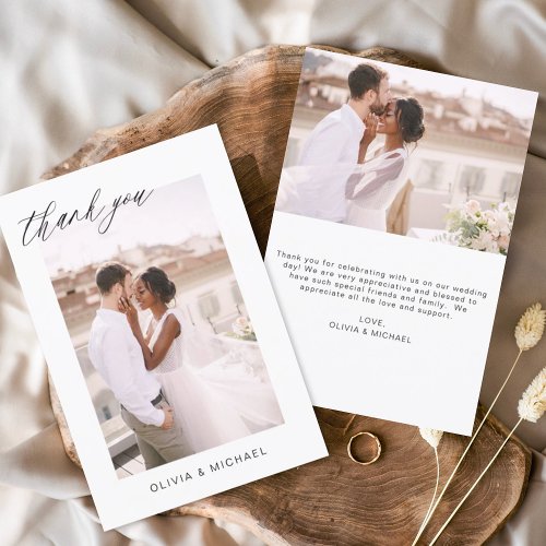 Wedding Thank You Photo Minimalist Romantic