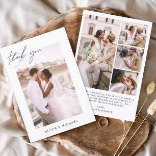 Wedding Thank You Photo Minimalist Romantic Card