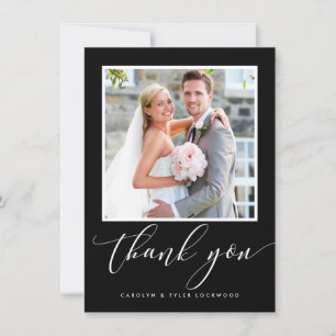 WEDDING THANK YOU photo modern calligraphy black