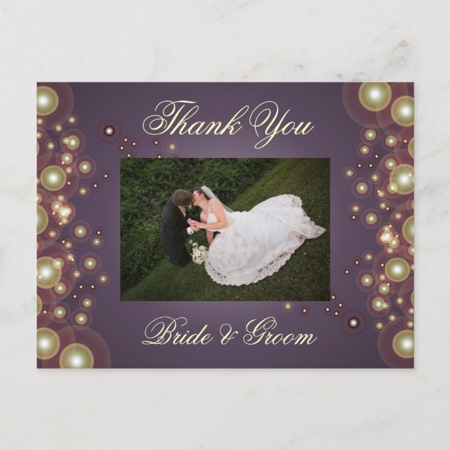 Wedding Thank You Photo postcards, Postcard (Front)