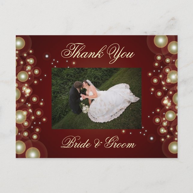 Wedding Thank You Photo postcards, Postcard (Front)
