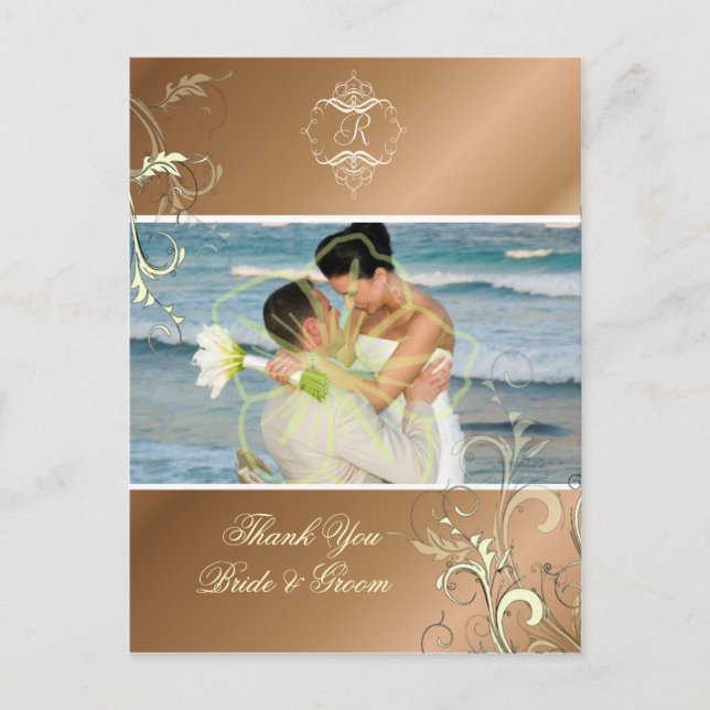 Wedding Thank You Photo postcards, Postcard (Front)