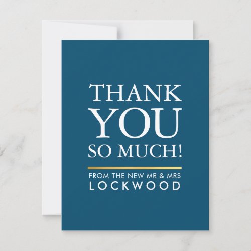 WEDDING THANK YOU photo simple bold type stack