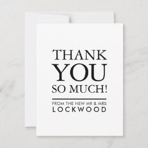 WEDDING THANK YOU photo simple bold type stack