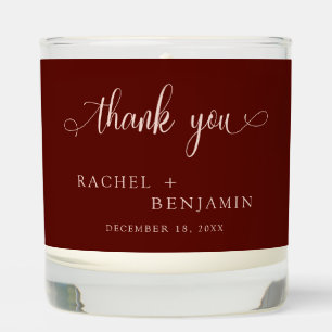Wedding Thank You Photo Terracotta Script Rustic Scented Candle