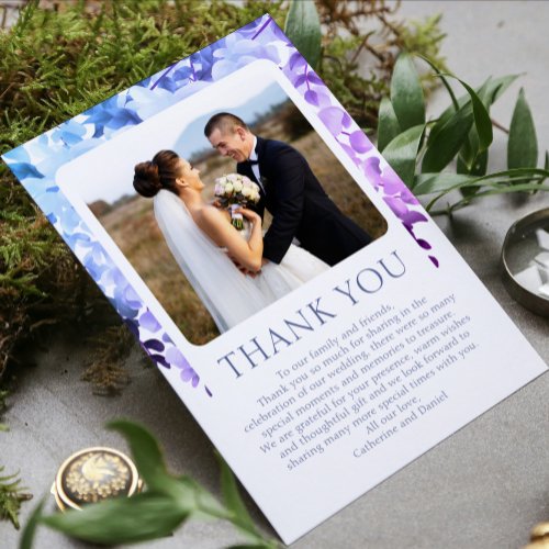 Wedding Thank You Photo Watercolor Floral