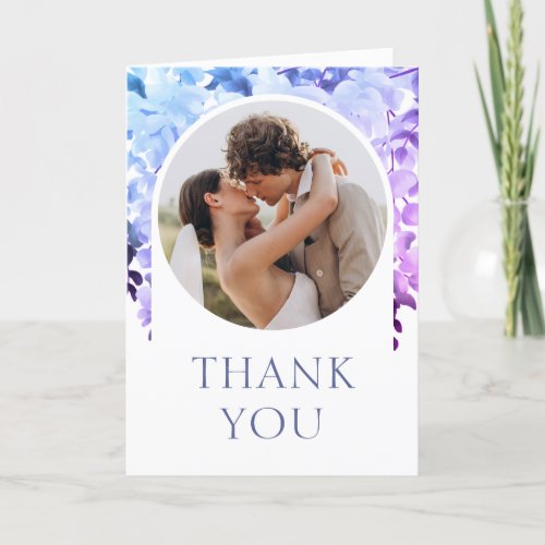 Wedding Thank You Photo Watercolor Floral