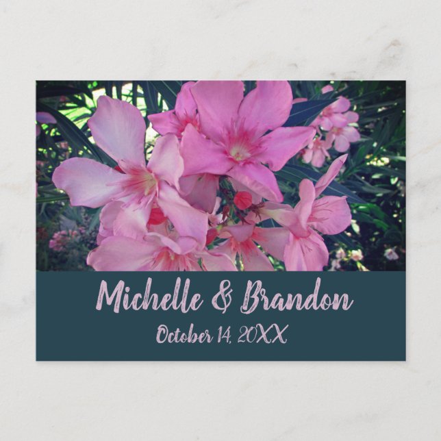 Wedding Thank You Pink Floral Photo Flower Postcard (Front)
