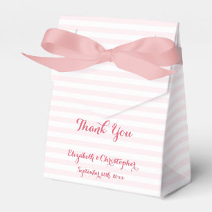 Wedding Thank You Pink Stripes DIY Custom Elegant Favor Boxes