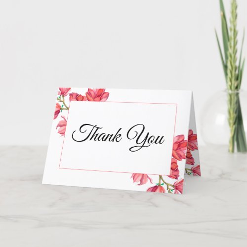 Wedding Thank you Pink White Floral