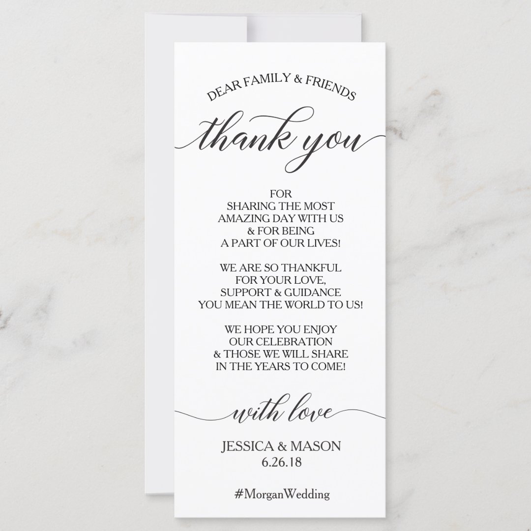 Wedding Thank You Place Card - Classic Script | Zazzle