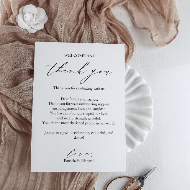 Wedding Thank You Place Card Minimalist  (Creator Uploaded)