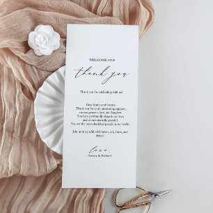 Wedding Thank You Place Cards Minimalist