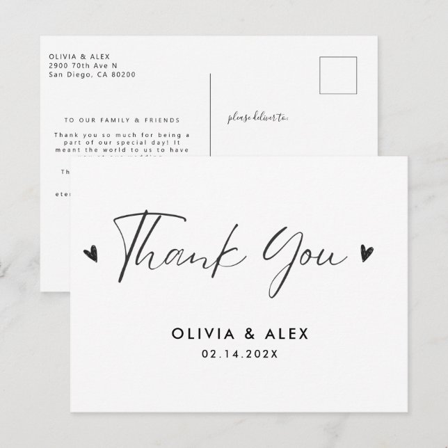  Wedding Thank You  Postcard (Front/Back)