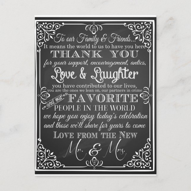 Wedding thank you postcard (Front)