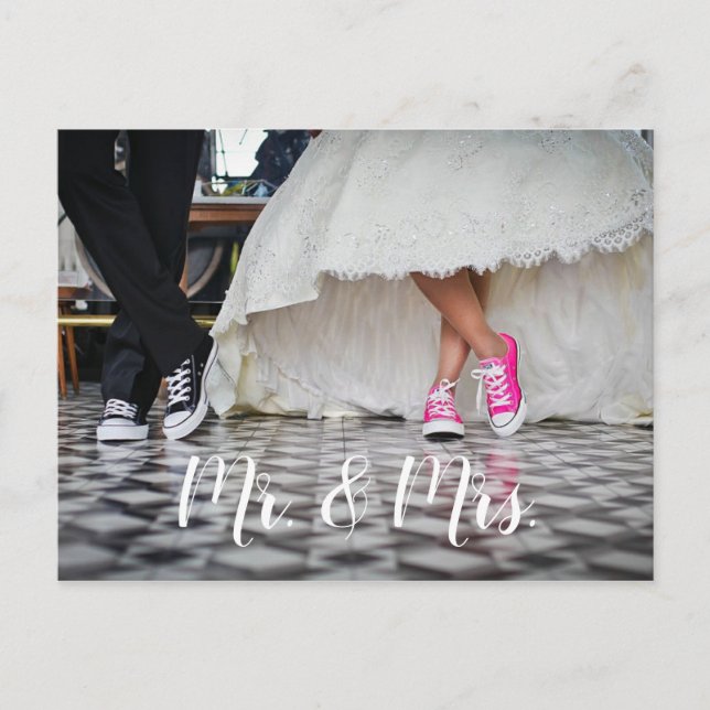 Wedding thank you postcard, Mr. and Mrs. Postcard (Front)