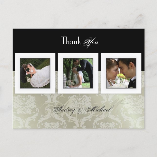 Wedding Thank you postcards insert your photos (Front)
