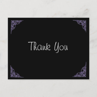 Wedding Thank You Purple Corners Postcard