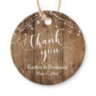 Wedding Thank You Rustic Wood & Light Strings