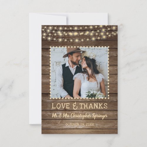 Wedding Thank You Rustic Wood String Lights