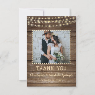 Wedding Thank You Rustic Wood String Lights