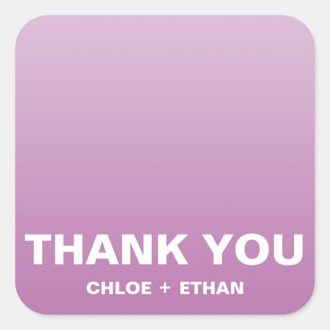 Wedding Thank You Square Sticker (Front)