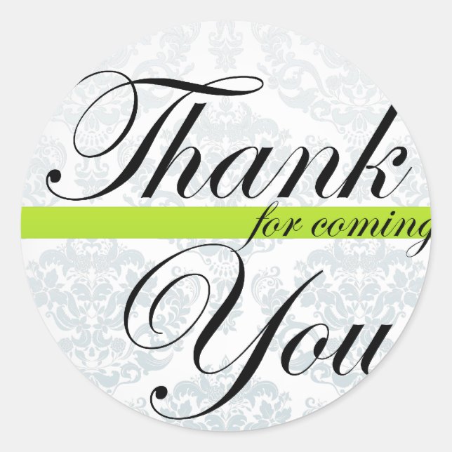 Wedding Thank you sticker - Fresh Lime Green (Front)