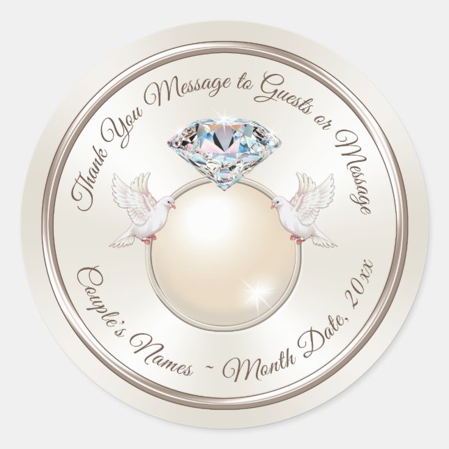 Wedding Thank You Stickers for Favors, Envelopes.. (Front)