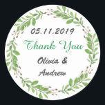 WEDDING THANK YOU STICKERS GREEN VINES<br><div class="desc">WEDDING THANK YOU STICKERS GREEN VINES</div>