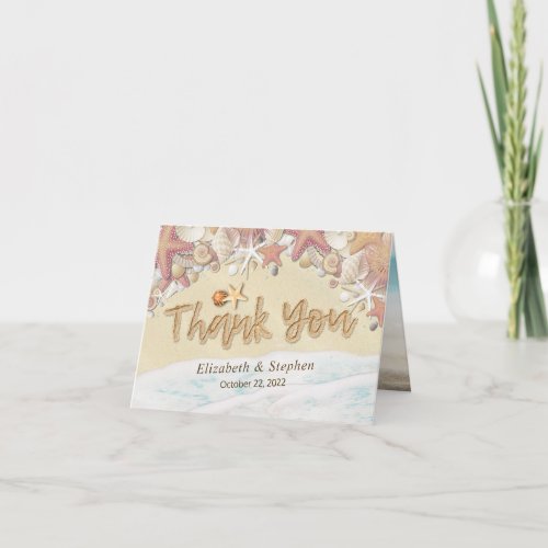 Wedding Thank You Summer Beach Starfish Seashell