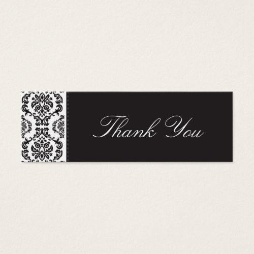 WEDDING :: thank you tag :: damask - black 2 Business Card Templates