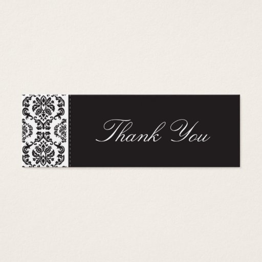 Customizable WEDDING :: thank you tag :: damask - black 2 Business Card Templates