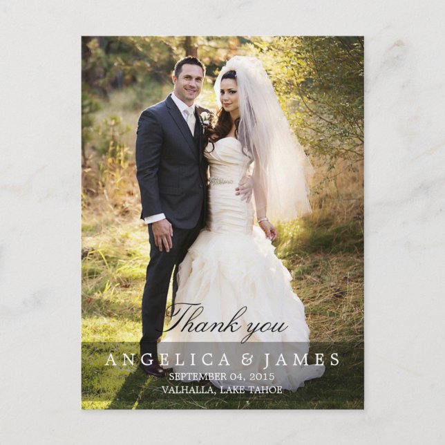 Wedding Thank you (vertical - full photo) Postcard (Front)