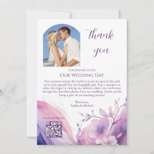 Wedding Thank You-Watercolor Cherry Blossoms Invitation
