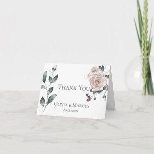 Wedding Thank You     Watercolor Dusty Rose Pink