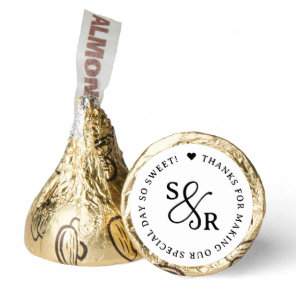 Wedding thank you with initials  hershey®'s kisses®