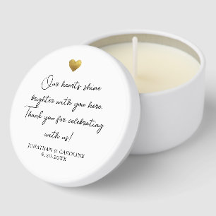 Wedding Thank You, Your Custom Saying & Names Mini Candle Favors
