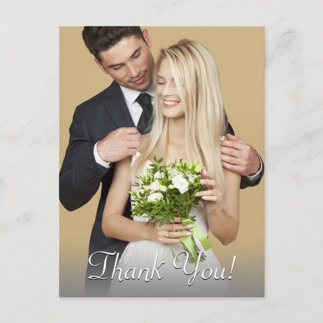 Wedding Thank You, Your Photo & Message Vs 3 Postcard (Front)