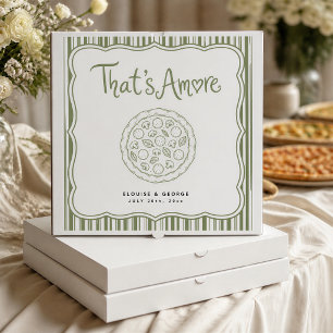 Wedding That's Amore Pizza Box Label Sage Green