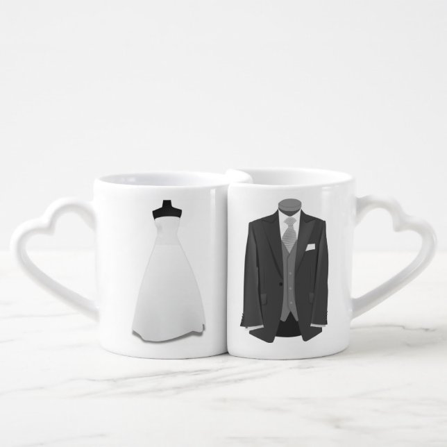 Wedding Themed Bride & Groom Lovers Mug (Front Nesting)