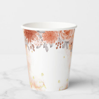 Wedding this Fall Orange Autumn Paper Cups