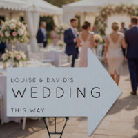 Wedding this way arrow dusty blue Yard Sign