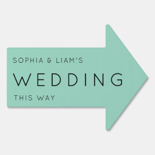 Wedding this way arrow dusty Green Sign